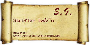 Strifler Iván névjegykártya