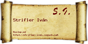 Strifler Iván névjegykártya